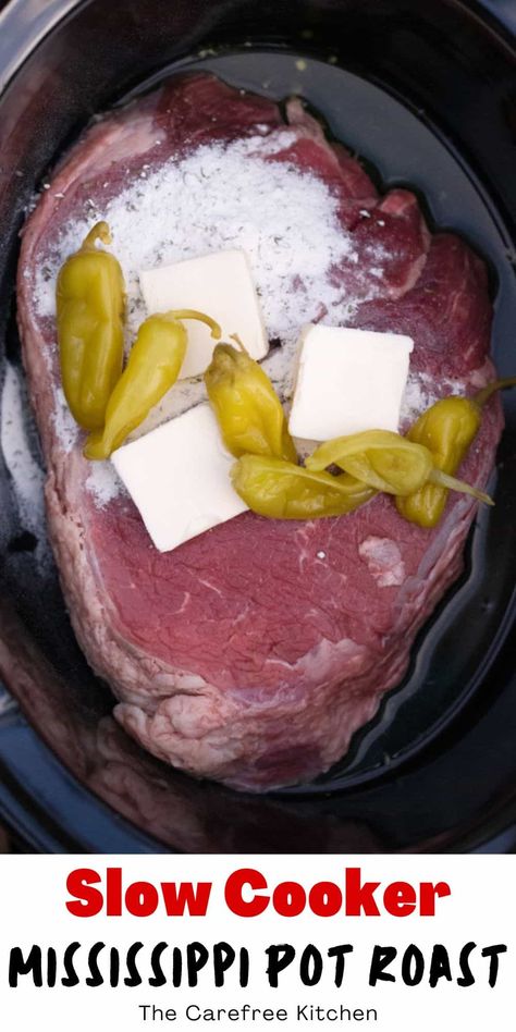 Mississippi Pot Roast With Potatoes And Carrots Crockpot, Rump Roast Crock Pot Recipes, Mississippi Pot Roast Crockpot, Crock Pot Mississippi Pot Roast, Pot Roast Crockpot, Crockpot Rump Roast, Mississippi Pot Roast Recipe, Chuck Roast Crock Pot Recipes, Beef Sirloin Tip Roast