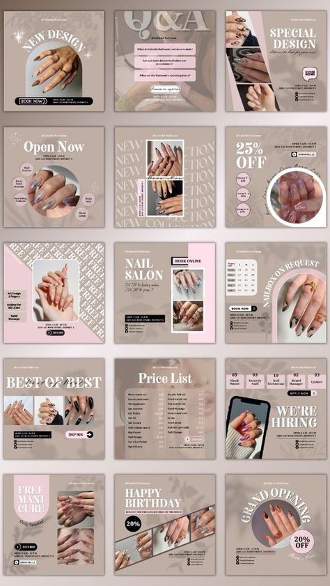 NAIL TECH INSTAGRAM TEMPLATE | CANVA SOCIAL MEDIA TEMPLATE | BRAND KIT MARKETING Instagram fonts #instagramfonts social media fonts #socialmediafonts fonts #fonts font #font 2.276 Nail Banner Design, Nail Banner, Nail Branding, Nail Tech Instagram, Business Card Fonts, Skincare Template, Instagram Fonts, Free Social Media Templates, Instagram Skincare