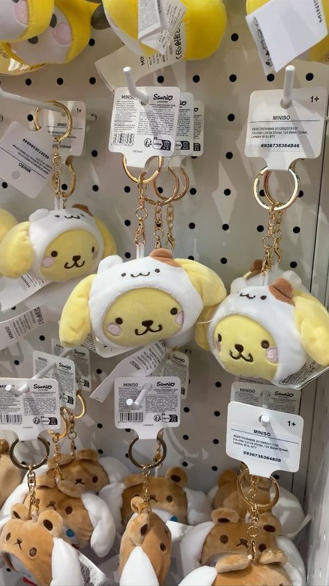 Cinnamoroll Sanrio Aesthetic, Pompompurin Stuff, Miniso Aesthetic, Pompompurin Aesthetic, Pompompurin Keychain, Pompompurin Plush, Cinnamoroll Keychain, Sanrio Keychain, Sanrio Aesthetic