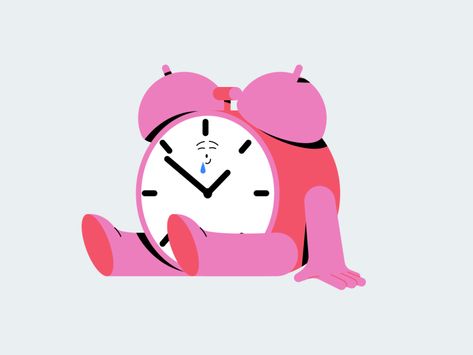 Snooze gif loop animated facebook illustrator character animation after effects Animated Illustration Gif, Loop Animation Motion Graphics, Character Animation Gif, Puzzle Animation, Sharing Illustration, Clock Character, After Effects Animation, Clock Illustration, Motion Illustration