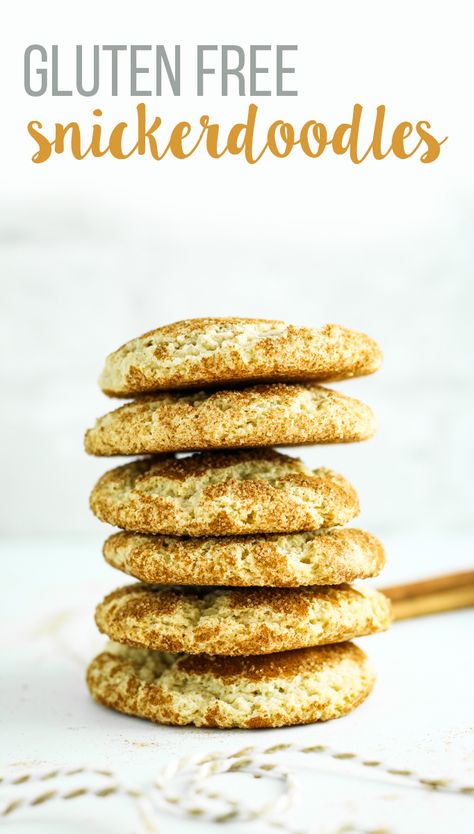 One Bowl Gluten Free Snickerdoodles - EASY gluten free snickerdoodle recipe. They're chewy on the inside and crispy on the outside. These are our favorite gluten free Christmas cookies! Gluten Free Snickerdoodle, Gluten Free Snickerdoodle Cookies, Cookie Biscuits, Snickerdoodle Cookie Recipe, Traditional Cookies, Gluten Free Snickerdoodles, Biscuits Recipes, Snickerdoodle Cookie, Easy Protein