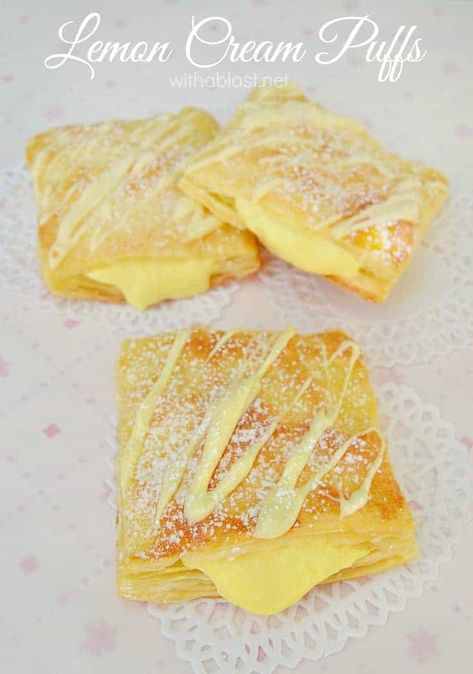 Lemon Cream Puffs, Pastry Dough Recipe, Easy Pastry Recipes, Puff Pastry Desserts, Puff Pastry Dough, Jelly Cake, Chocolate Icing, Puff Pastry Recipes, Scrumptious Desserts