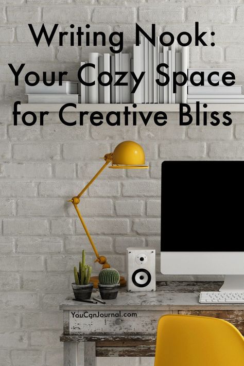 Ready to set up a writing nook of your very own?! Here's everything you need, plus some important health considerations! | writing nook writers work spaces | writing nook ideas | writing nook cozy | writing nook in bedroom | writing nook classroom | writing nook bedroom | writing nook apartment | writing nook small space | writing nook inspiration | writing nook decor | writing nook in kitchen | writer's nook | writers nook ideas | diy writers nook Writing Nook Writers Work Spaces, Cozy Writing Nook, Writing Nook Ideas, Journal Inspiration Writing Thoughts, Journal Inspiration Writing Diaries, Journal Inspiration Aesthetic, Nook In Kitchen, Journal Like A Pro, Bedroom Hygge