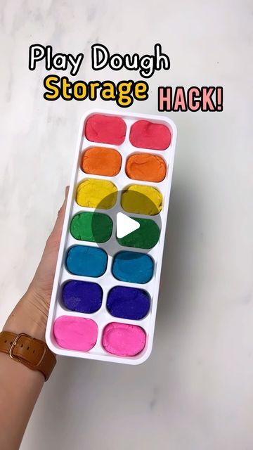 7 Days of Play on Instagram: "Like + Comment PLAY to get the details about the ice cube tray and my play dough recipe! 🙌 This is such a great storage solution — small portions of play dough pop right out and it has a lid to keep everything fresh! 🤗  And if you’re new here, hi 👋 I’m Michelle — follow @7daysofplay so the automation works correctly, plus you’ll get to see all of our fun ideas! 🤩  #playdough #sensoryplay #kidactivities #sensoryplayideas #diymom" Play Dough Storage Ideas, Playdough Storage Ideas, Play Doh Storage Ideas, Playdoh Storage Ideas, Playdough Storage, Play Dough Storage, Play Doh Ideas, Playdough Station, Play Dough Recipe