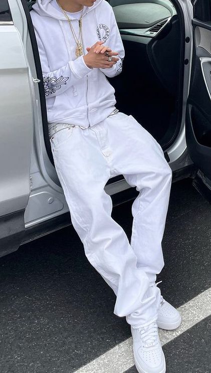 White Streetwear Outfit Men, Mexican Jeans, Streetwear Outfit Men, Outfit Hombre, Drip Drip, Outfits Hombre, Fits Inspo, All White Outfit, White Outfits