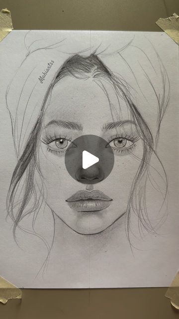 𝕄𝕒𝕙𝕚 𝔸𝕣𝕥 on Instagram: "The full video is on my YouTube channel.(Mahiartss) #drawthisinyourstyle #drawing #drawingtutorial #sketch #tutorial #pencildrawing #youtube" How To Draw Face Video, Face Potrait Sketch Tutorial, Art Sketches Videos, Portrait Drawing Video, Girl Face Drawing Easy, Face Sketch Tutorial, Face Drawing Tutorial, Female Portrait Art, Merlin Monroe Sketches