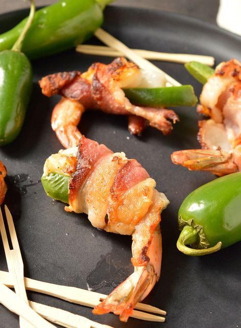 These Bacon Wrapped Shrimp are a quick and simple appetizer, perfect for holidays, game day or parties. Just wrap shrimp and jalapeño with bacon and fry it up. These can also be made Whole30 - Paleo compliant. #whole30recipes #paleorecipes #whole30 #paleo Breakfast Recipes With Bacon, Shrimp Jalapeno Poppers, Recipes With Bacon, Wrapped Shrimp, Simple Appetizer, Bacon Wrapped Shrimp, Grandma Cooking, Bacon Appetizers, Shrimp Dinner