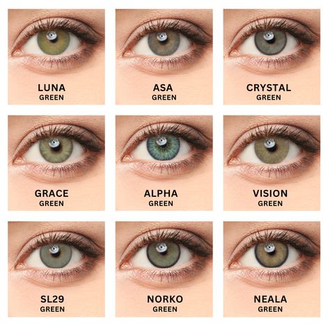 Gemstone Green Eyes, Types Of Green Eyes, Gray Green Eyes, Grey Green Eyes, Rare Eye Colors, Natural Contact Lenses, Eye Color Chart, Rare Eyes, Korean Makeup Tips