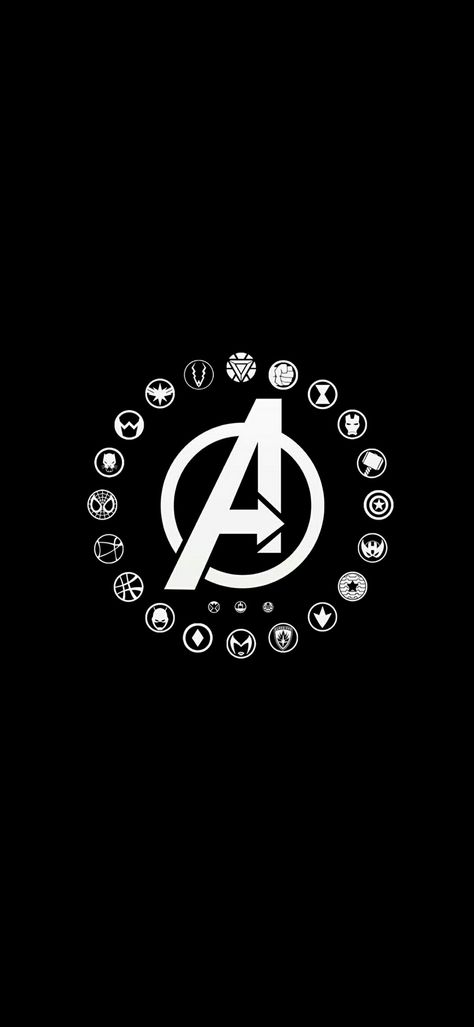 Black Avengers, Avengers Symbols, Marvel Wallpaper Hd, Creepy Backgrounds, Marvel Avengers Assemble, Hero Logo, Backgrounds Girly, Avengers Logo, Avengers Characters