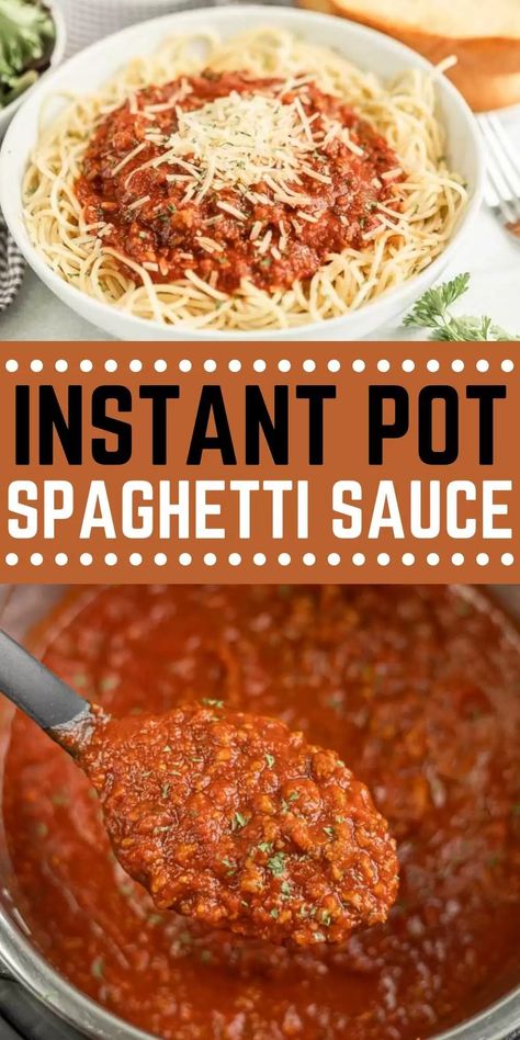 Omnivore Recipes, Instant Pot Spaghetti Sauce, Spaghetti Sauce From Scratch, Wine Mushrooms, Pressure Cooker Spaghetti, Slow Cooker Spaghetti Sauce, Nutritional Recipes, Crockpot Express, Instant Pot Spaghetti