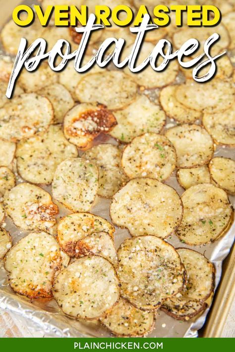 Potatoes Sliced In Oven, Oven Potato Slices, Slices Potatoes In The Oven, Diced Oven Potatoes, Oven Roasted Potato Slices, Roasted Small Yellow Potatoes, Sliced Russet Potatoes In The Oven, Quick Oven Potatoes, Roasted Potato Slices In Oven