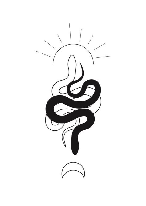 2 Snakes Tattoo Design, Cool Tats Creative Simple, Tier Tattoo, Tattoo Design Tattoo, Snake Tattoo Design, Tattoo Ideas Female, Snake Tattoo, Design Tattoo, Simplistic Tattoos