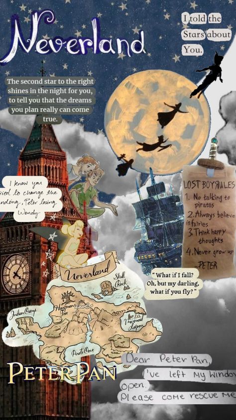 Peter Pan Peter Pan Wallpaper, Wendy Peter Pan, Peter Pan Art, Peter Pan Quotes, Disney Quilt, Peter And Wendy, Creative Iphone Case, Disney Background, Disney Collage