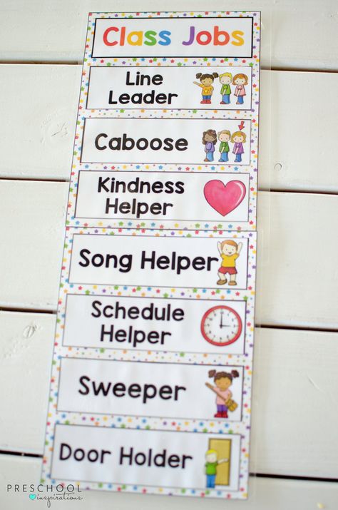 Classroom Jobs Helper Chart and Ideas - Preschool Inspirations Preschool Job Chart, Classroom Helper Chart, Preschool Jobs, Helper Chart, Classroom Job Chart, Classroom Helpers, Classroom Charts, Class Jobs, Prek Classroom