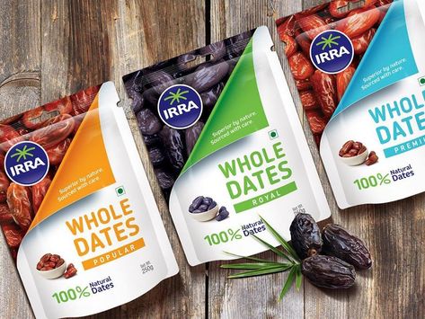 Types Of Dates, Spices Packaging, Fruit Packaging, Indian Market, Creative Package, Graphic Design Packaging, Box Packaging Design, Food Packaging Design, Packaged Food