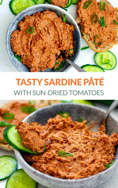 How To Eat Sardines, Sardine Recipe, Sardine Recipes Canned, Sardine Recipes, Pate Recipes, Food Fish, Fussy Eaters, Lchf Recipes, Sun Dried Tomatoes