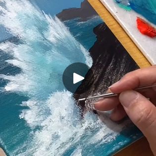 Crashing Waves Acrylic Painting | art | Crashing Waves Acrylic Painting #painting #art #acrylicpainting | By Joony artFacebook Crashing Waves, Painting Tutorial, Acrylic Painting, Art Painting, Art