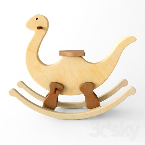 wooden rocking Dino Rocking Horse Woodworking Plans, Rocking Horse Plans, Toddler Car Bed, Wood Toys Diy, Kids Play Furniture, Rocking Chair Plans, Kids Rocking Chair, Egmont Toys, Wooden Toy Trucks