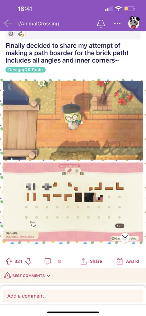 Acnh Brick Edge Design, Animal Crossing Edge Path, Animal Crossing Border Path, Acnh Path Border Codes, Animal Crossing Path Edges, Acnh Border Path, Acnh Brick Path Design Code, Acnh Path Edge, Path Border Animal Crossing