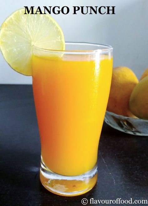 Mango Punch Recipe is a simple, refreshing and tasty drink of mangoes made with a combination of lemon, and salt. #mangopunchrecipe #mangopunch #mangodrinks #mangorecipes #beverages #drinks #healthymangorecipes Mango Punch, Recipe Mango, Mango Lemonade, Mango Drinks, Food Indian, Mango Pulp, Punch Recipe, Beverage Recipes, Delicious Drink Recipes