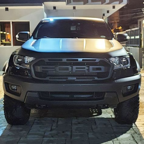 Matte Black Hood Foil Black Cars, Ford Ranger Raptor, Black Hood, Black Car, Ford Ranger, Matte Black, Foil, Suv Car, Suv