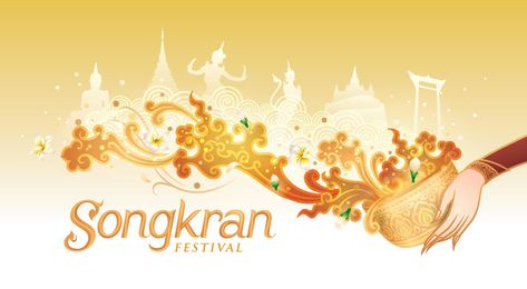 Gold Songkran Festival in Thailand, Thai traditional vector design Songkran Festival Design, Songkran Festival, Festival Theme, Festival Design, The Gold, Design Working, Vector Design, Stationery Design, Vector Art