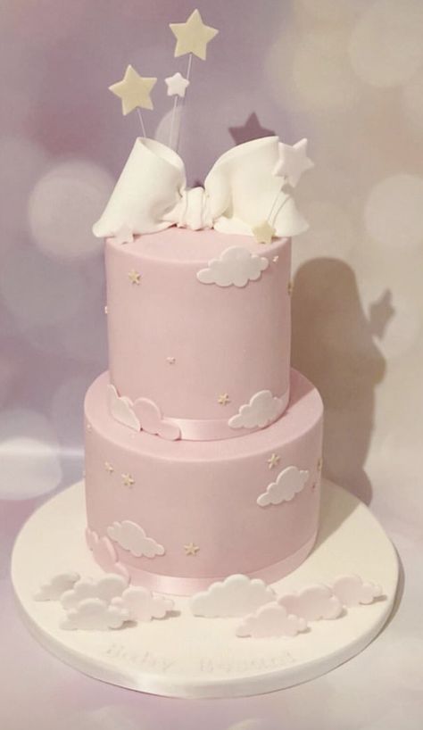 Pink Cloud Cake, Pink Cloud Theme Party, Clouds Theme Cake, On Cloud 9 Cake Ideas, Cloud Cakes Ideas, Pink Clouds Baby Shower Theme, Clouds Baby Shower Theme Girl, Cloud Nine Baby Shower Cake, Cloud Themed Cake