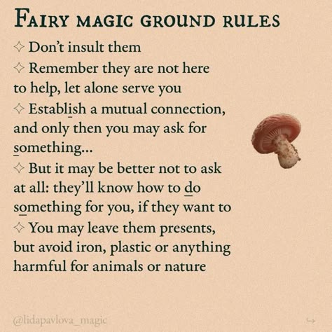 Fae Rules, Fairy Rules, Fairy Writing, Witchcraft Resources, Fairies Facts, Fairy Mythology, Brownie Fairy, Fae Witch, Fairy Folklore