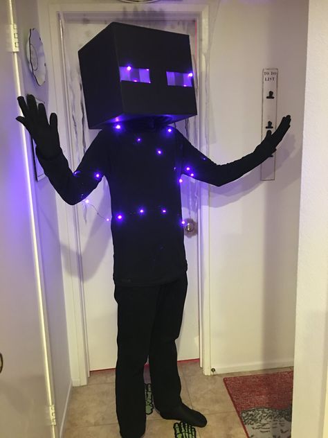 Enderman Costume, Minecraft Cosplay, Minecraft Halloween Costume, Minecraft Costumes, Trunk Or Treat, Stage Costume, 9th Birthday, Diy Costumes, Holiday Festival