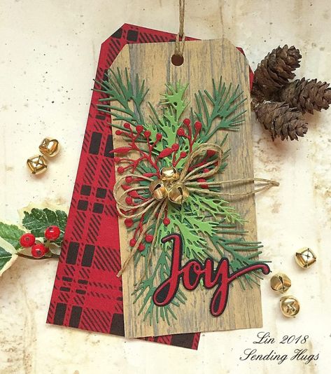 Simon Says: Wrap It Up - Simon Wednesday Challenge Blog Christmas Gift Tags Handmade, Xmas Tags, Christmas Paper Crafts, Handmade Gift Tags, Holiday Tags, Sending Hugs, Handmade Tags, Winter Cards, Simon Says Stamp