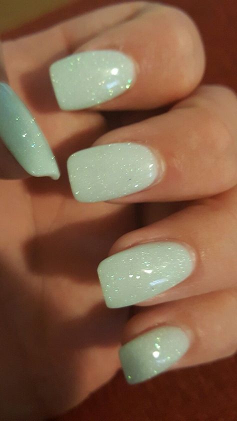 Green Acrylic Nails Short, Mint Green Acrylic Nails, Pastel Glitter Nails, Nails Acrylic Green, Acrylic Nails Short Square, Glitter Nails Short, Nail Ideas Acrylic, Mint Green Nails, Nails Short Acrylic