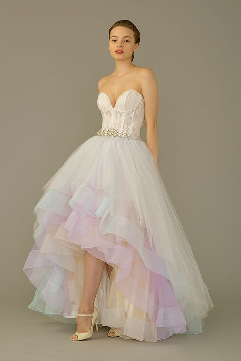 Pastel Wedding Dresses, Rainbow Wedding Dress, Colored Wedding Gowns, Multicolor Wedding, Wedding Dress Organza, Rainbow Wedding, 2015 Wedding Dresses, The Louvre, Pastel Wedding