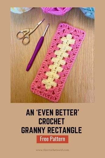 Granny Rectangle Pattern, Crochet Granny Rectangle, Granny Rectangle, Diy Crochet Patterns, Granny Square Crochet Patterns Free, Crochet Stitches For Blankets, Crochet Knit Stitches, Rectangle Pattern, Crochet Granny Square