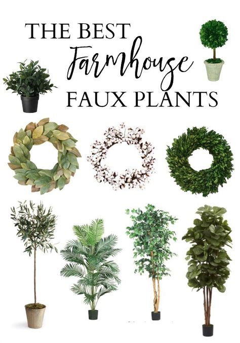 Bookmark this! The Best Farmhouse Faux Plants for your modern farmhouse bedroom, living room, kitchen, and more! You don't need a green thumb for this! Modern Farmhouse Greenery, Lauren Mcbride, Plants Diy, Best Farmhouse, Modern Farmhouse Bedroom, Room Green, Farmhouse Dining Chairs, Garden Vegetables, Farmhouse House