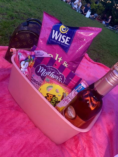 So I had the color Pink for my BFFs Rainbow picnic & it was much harder than I thought ! How did I do !? Comment Below ! #rainbowpicnic #colorpicnic #pink #snacks #rose #champagne #luxury Pink Basket For Color Party, Pink Color Basket Party, Color Party Pink Basket, Pink Color Theme Party Basket, Pink Basket Ideas For Color Party, Pink Picnic Food, Color Basket Party Ideas For Adults, Color Party Ideas For Adults Pink, Color Party Basket Ideas Pink