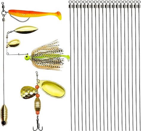 Dovesun Fishing Spinner Baits Making Kit Fishing Lure Making Kit Fishing Spinner Shaft Stainless Steel Wire 0.035" 50pcs, Spinners & Spinnerbaits - Amazon Canada Topwater Lures, Spinner Bait, Lure Making, Amazon Canada, Fishing Gifts, Stainless Steel Wire, Fishing Accessories, Fishing Lure, Fishing Tackle