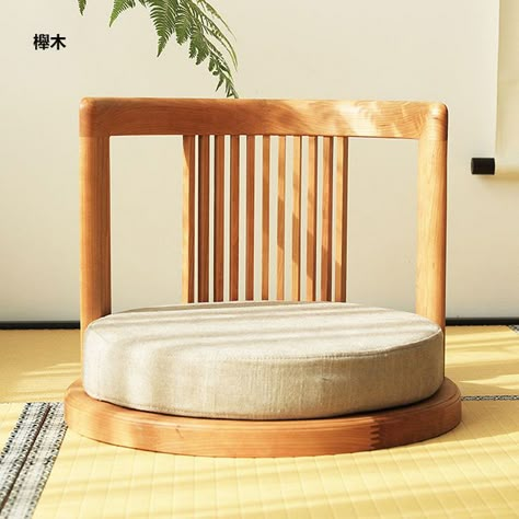 Japanese Floor Seating, Legless Chair, Tatami Chair, Chair Balcony, Japanese Home Design, Japanese Furniture, Furniture Design Wooden, Floor To Ceiling, Floor Seating