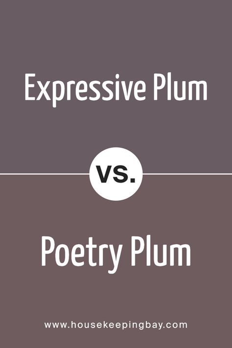 Expressive Plum SW 6271 by Sherwin Williams vs Poetry Plum SW 6019 by Sherwin Williams Poetry Plum, Expressive Plum, Space Poetry, Purple Paint Colors, Trim Colors, Purple Paint, Coordinating Colors, Sherwin Williams, Paint Colors