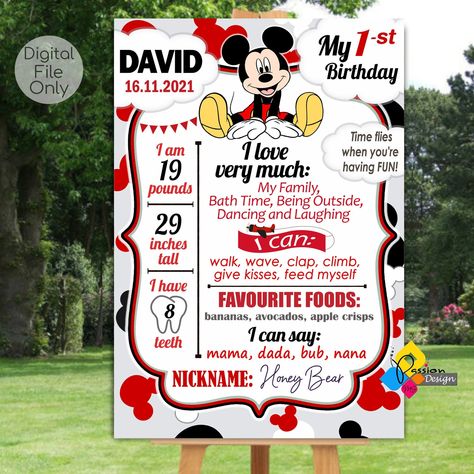 Mickey Mouse Themed First Birthday Party, Mickey Mouse Birthday Board, Mickey Mouse Food Table, Mickey Mouse First Birthday Decorations, Mickey And Minnie 1st Birthday Party, Mickey Mouse Party Ideas 1st Birthday, Mickey Mouse Themed Birthday Party Food, Mickey Mouse Birthday Party Ideas 1st Diy, Mickey Mouse Birthday Party Ideas 1st For Boys