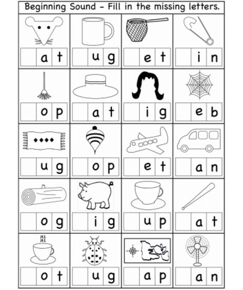 Beginning Sounds - Interactive worksheet Missing Beginning Sound Worksheet, Write The Beginning Sound Worksheet, Cvc Beginning Sounds Worksheets, Cvc Worksheets, Beginning Sounds Worksheets, Missing Letters, Cvc Words Kindergarten, Kindergarten Phonics Worksheets, Free Preschool Worksheets