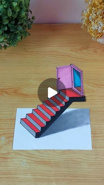 3d Art Step By Step, Drawing Tricks For Kids, 3d Art Gallery, 3d Metal Art, 3d Pencil Drawings, Trick Art, House Funny, 3d Art Drawing, 3d Pictures