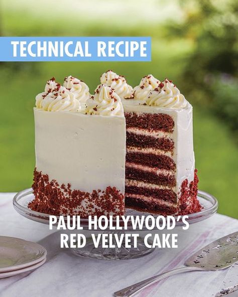 The Great British Bake Off on Instagram: "The ultimate red velvet cake – try @Paul.Hollywood's recipe today or save the post for later. #GBBO" Paul Hollywood Recipes, British Bake Off Recipes, Bake Off Recipes, Red Velvet Cake Recipe, British Bake Off, Caramel Cake, British Baking, Great British Bake Off, Chiffon Cake