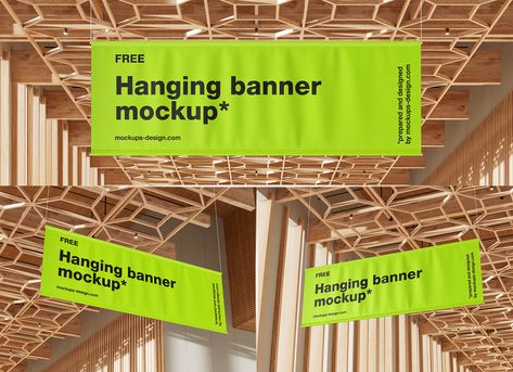 Branding Mockups Free, Hall Ceiling, Banner Mockup, Mockups Free, Free Banner, Colored Ceiling, Ceiling Hanging, Hanging Banner, Shopping Malls