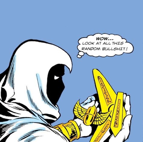 Skill Issue, Moon Knight Comics, Marvel Comics Funny, Marvel Moon Knight, Avengers Comics, Marvel Jokes, Moon Knight, Avengers Funny, Comic Panels