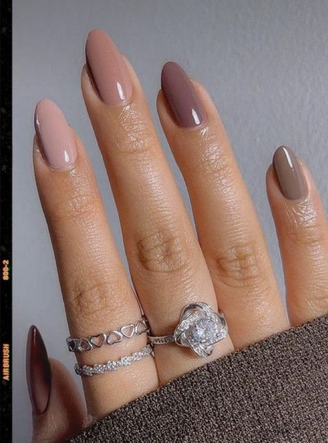 Mauve Nails, Fall Nail Trends, Fall Gel Nails, Cute Nails For Fall, Gradient Nails, Oval Nails, Neutral Nails, Dipped Nails, Chic Nails