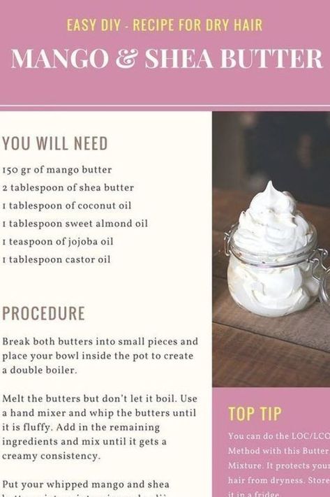 🌺🥭 Rejuvenate Dry Hair: DIY Shea Butter & Mango Mask Ideas! 🌹 Shea Butter Recipes, Hair Butter, Săpunuri Handmade, Homemade Body Butter, Diy Body Butter, Body Butters Recipe, Natural Hair Diy, Hair Care Recipes, Hair Diy