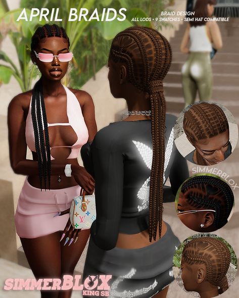 Sims 4 Cc Xxblacksims, Sims 4 Xxblacksims Hair, Alfa Cc Sims 4, Black Cc Sims 4 Hair, Sims Braids, Brandysims Hair Cc, Nose Piercing Sims 4 Cc, Sims 4 Lace Front Cc, Sims 4 Urban Cc Hair