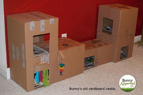 easy cardboard bunny castle Diy Jouet Pour Chat, Indoor Rabbit House, Diy Bunny Toys, Bunny Things, Cardboard Castle, Rabbit Stuff, Rabbit Ideas, Bunny Room, Diy Bunny