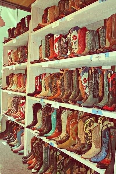 A cowgirl's dream closet Mode Country, Boot Collection, Bota Country, Into The West, Looks Country, Southern Girl, Kinds Of Shoes, Cowboy And Cowgirl, Southern Belle