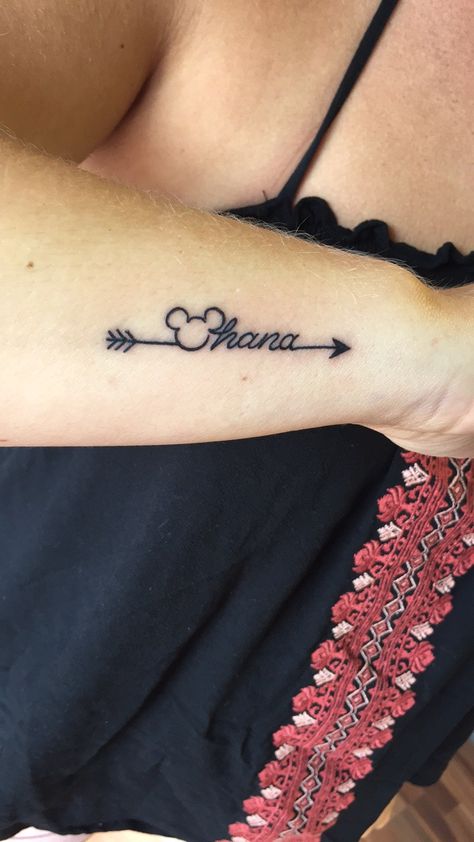 #tattoo #disneytattoo #ohana #mickeymouse Ohana Disney Tattoo, Disney Ohana Tattoo, Ohana Tattoos For Women, Ohana Wrist Tattoo, Ohana Tattoo Ideas For Women, Ohana Tattoo Ideas, Collage Tattoo, Mickey Tattoo, Ohana Tattoo